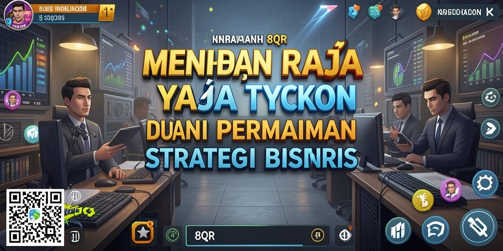 Tampilan gameplay 8QR dengan elemen manajemen bisnis Tycoon.