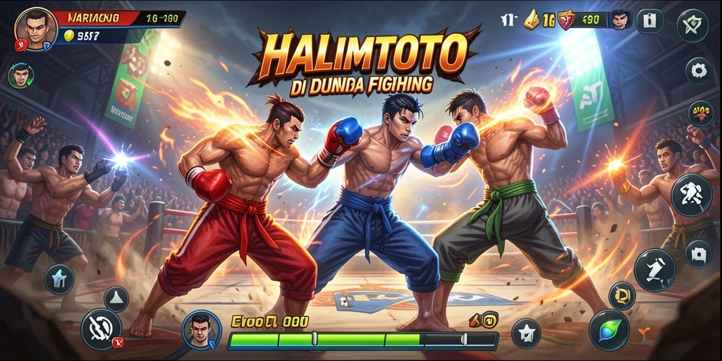Gameplay seru HALIMTOTO dengan pertarungan epik antara karakter berbeda.