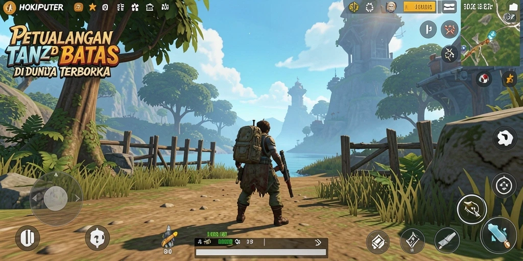 Gameplay HOKIPUTER yang menawan di dunia terbuka.