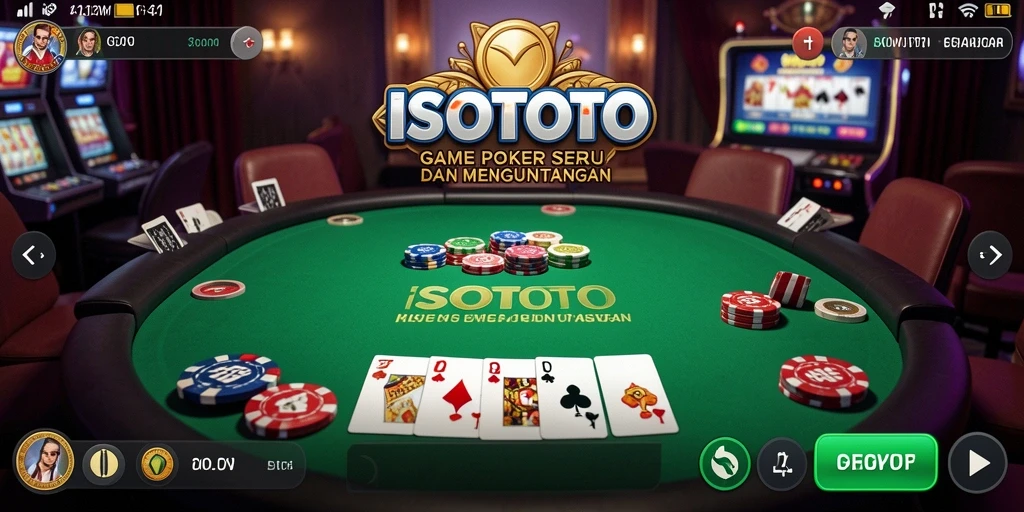 Tampilan gameplay seru dalam aplikasi ISOTOTO poker.