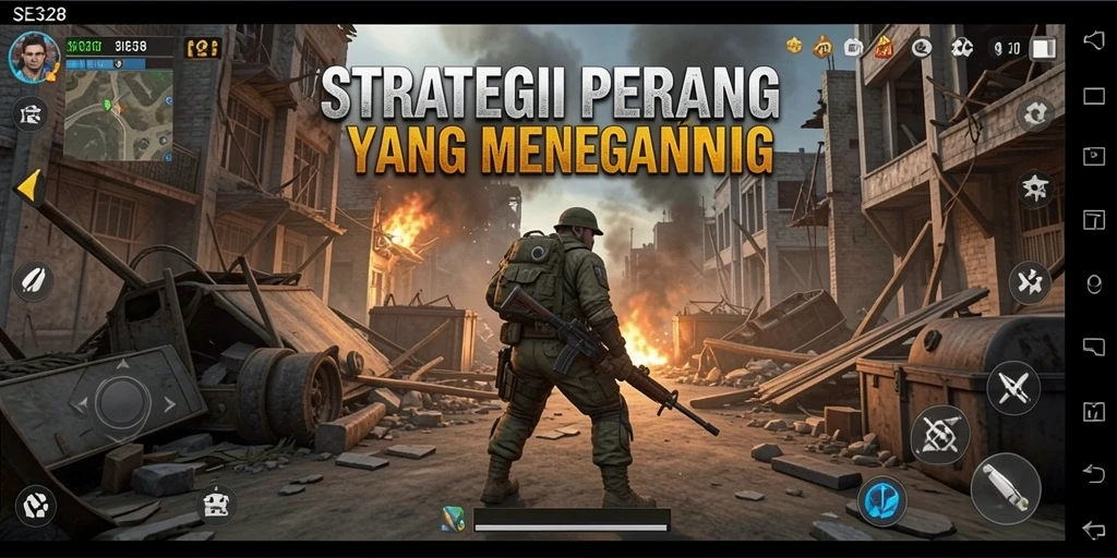 Tangkapan layar SE328 menunjukkan aksi pertempuran yang seru di permainan strategi.