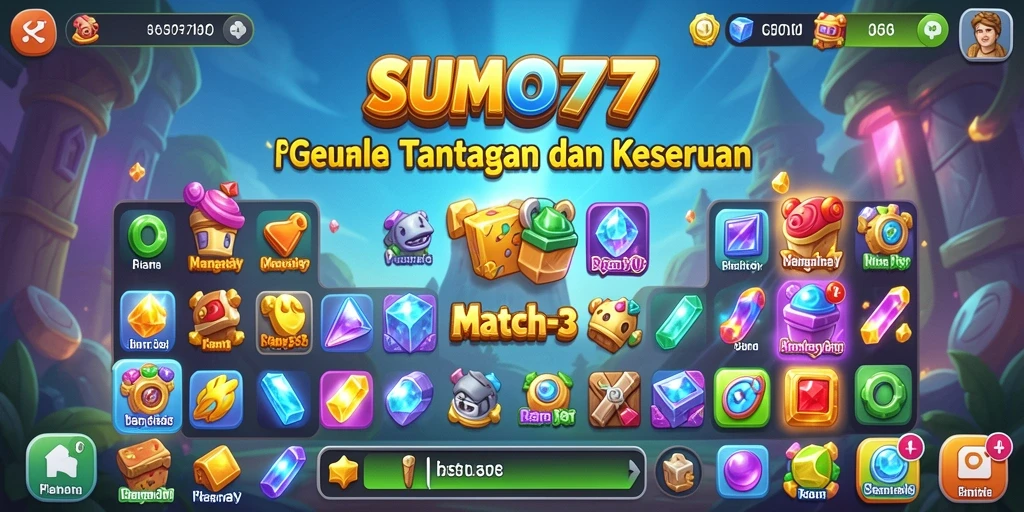 Screenshot gameplay SUMO777 yang menarik dan penuh warna.