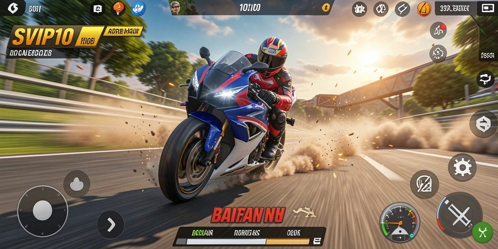 Tampilan seru balapan motor di SVIP10 dengan lintasan mendebarkan.