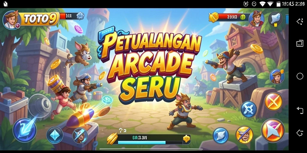 Screenshot menunjukkan gameplay seru dengan aksi cepat dan grafis cerah.